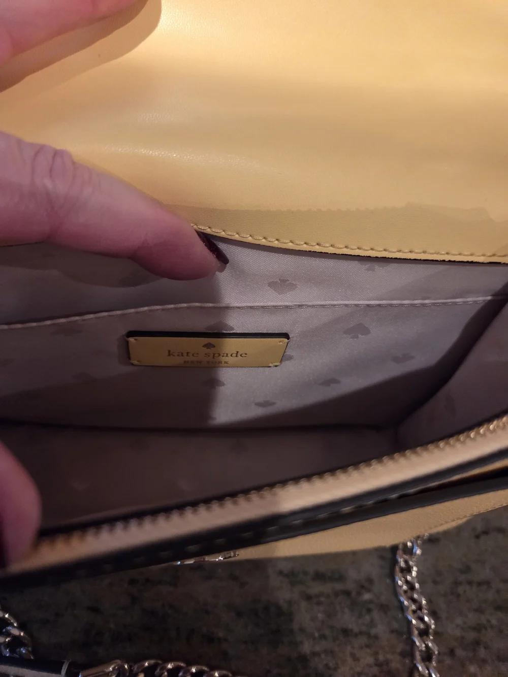 kate spade Yellow Leather Chain Shoulder Bag And Wallett